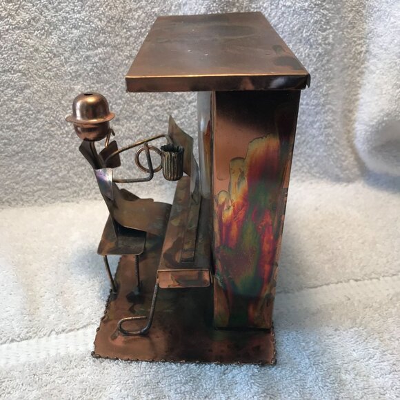 Vintage Copper Sculptural Figurine Music Box Handmade & Unique Design Quirky Dec - Picture 2 of 12